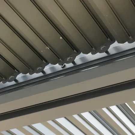 Pergola Bioclimatica 360x300 cm con Lamelle Effetto Legno 2 Lati