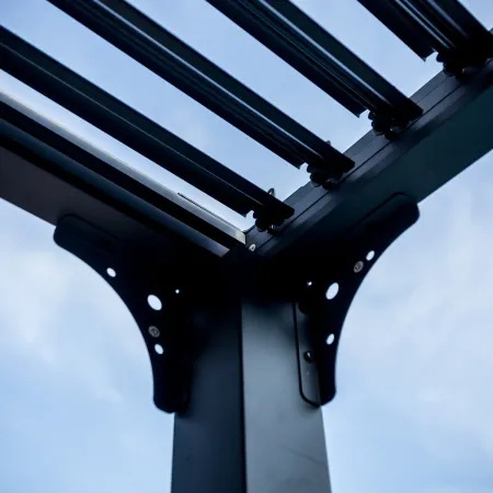 Pergola Bioclimatica 360x300 cm con Lamelle Effetto Legno 2 Lati