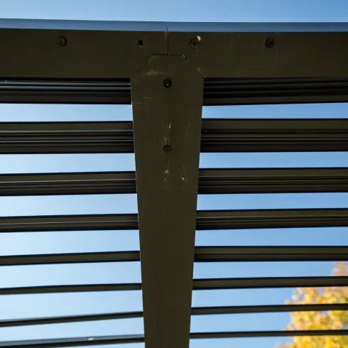 Pergola Bioclimatica 360x300 cm con Lamelle Effetto Legno 2 Lati