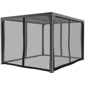 Kit Tenda Zanzariera per Pergola Bioclimatica 360x300 cm Chiusura Zip