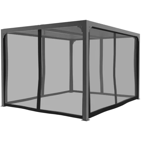 Kit Tenda Zanzariera per Pergola Bioclimatica 360x300 cm Chiusura Zip