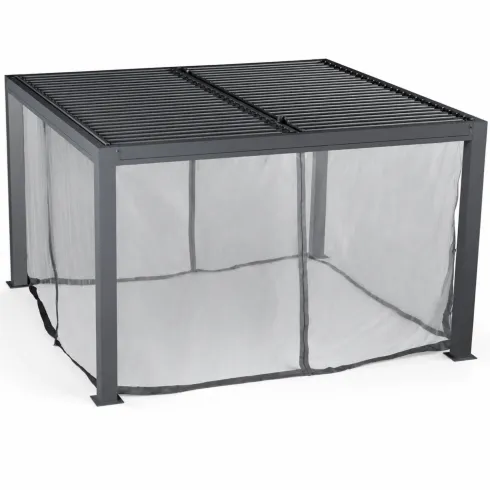 Kit Tenda Zanzariera per Pergola Bioclimatica 360x300 cm Chiusura Zip