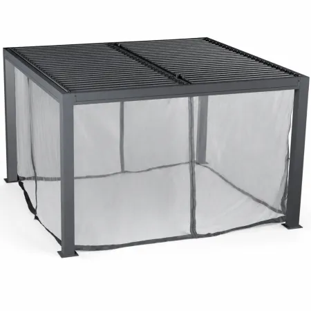 Kit Tenda Zanzariera per Pergola Bioclimatica 360x300 cm Chiusura Zip