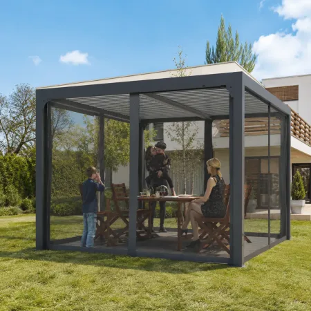 Kit Tenda Zanzariera per Pergola Bioclimatica 360x300 cm Chiusura Zip