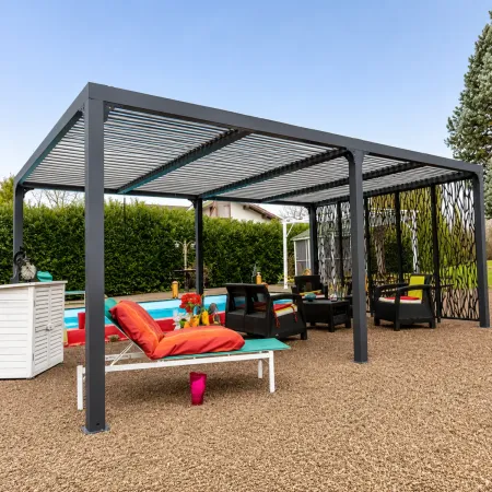 Pergola Bioclimatica Doppia 360x600 Frangivista con Lamelle Orientabili