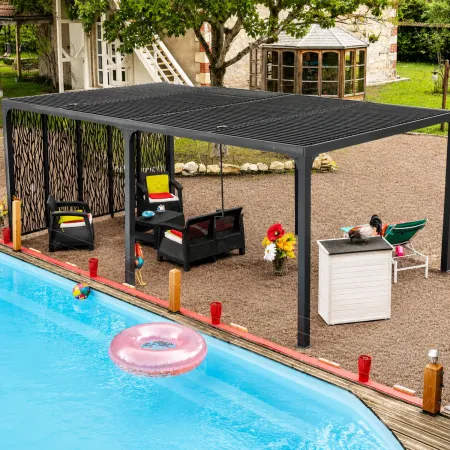 Pergola Bioclimatica Doppia 360x600 Frangivista con Lamelle Orientabili