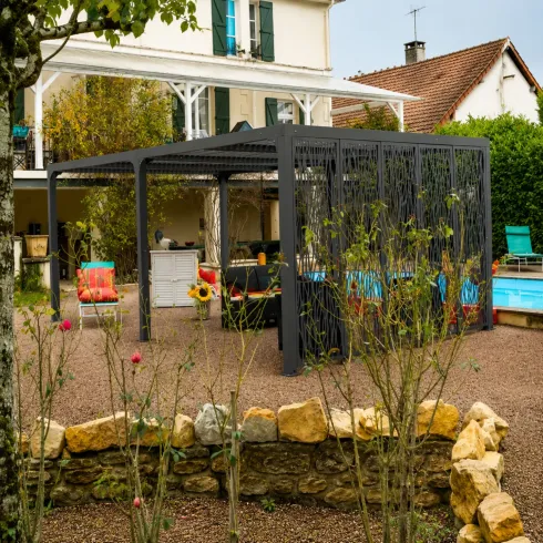 Pergola Bioclimatica Doppia 360x600 Frangivista con Lamelle Orientabili