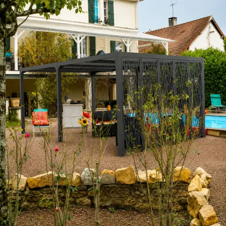 Pergola Bioclimatica Doppia 360x600 Frangivista con Lamelle Orientabili