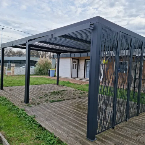 Pergola Bioclimatica Doppia 360x600 Frangivista con Lamelle Orientabili