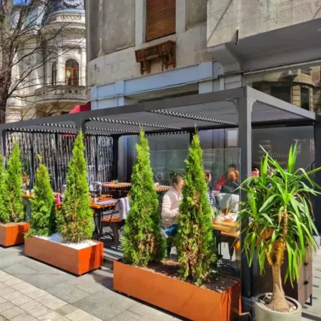 Pergola Bioclimatica Doppia 360x600 Frangivista con Lamelle Orientabili
