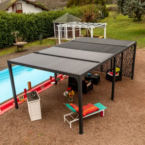 Pergola Bioclimatica Doppia 360x600 Frangivista con Lamelle Orientabili