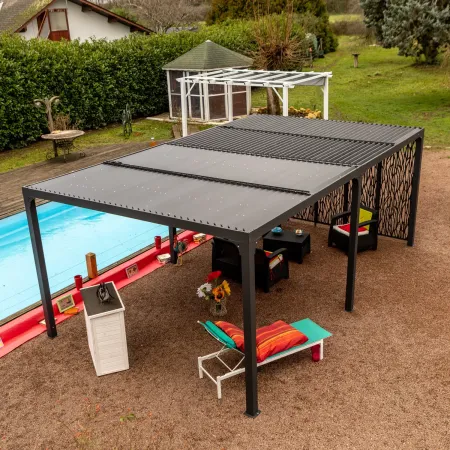 Pergola Bioclimatica Doppia 360x600 Frangivista con Lamelle Orientabili