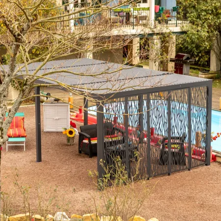 Pergola Bioclimatica Doppia 360x600 Frangivista con Lamelle Orientabili