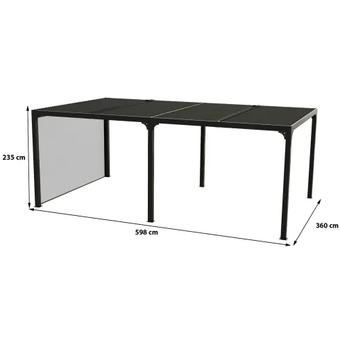 Pergola Bioclimatica Doppia 360x600 Lamelle Orientabili Tenda Laterale
