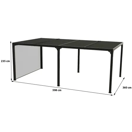 Pergola Bioclimatica Doppia 360x600 Lamelle Orientabili Tenda Laterale