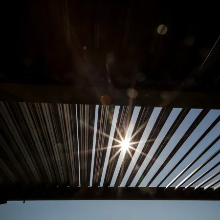 Pergola Bioclimatica Doppia 360x600 Lamelle Orientabili Tenda Laterale