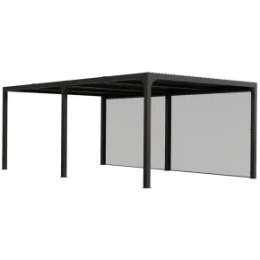 Pergola Bioclimatica Doppia 360x600 in Alluminio con 2 Tende Laterali