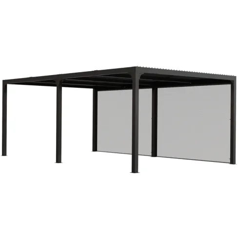 Pergola Bioclimatica Doppia 360x600 in Alluminio con 2 Tende Laterali