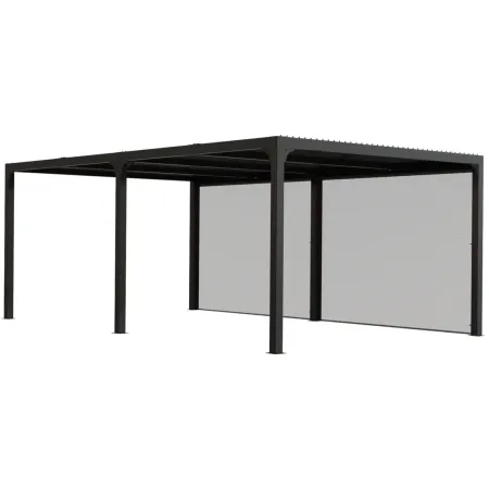 Pergola Bioclimatica Doppia 360x600 in Alluminio con 2 Tende Laterali