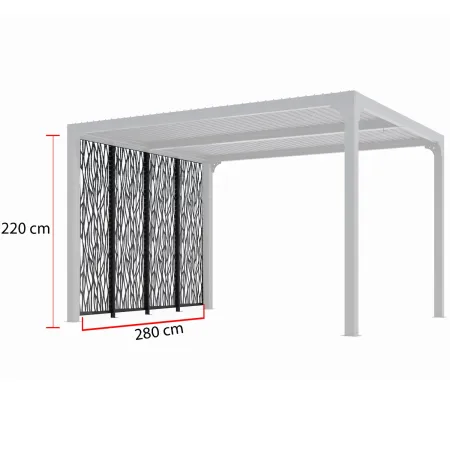 Set 4 Pannelli in Acciaio Antracite per Pergola Bioclimatica Lato 3 m