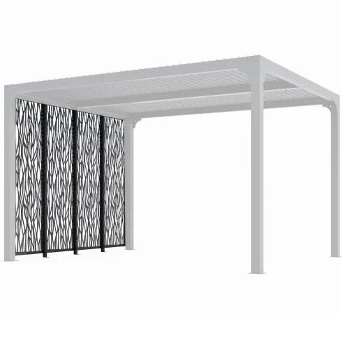 Set 4 Pannelli in Acciaio Antracite per Pergola Bioclimatica Lato 3 m