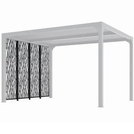 Set 4 Pannelli in Acciaio Antracite per Pergola Bioclimatica Lato 3 m