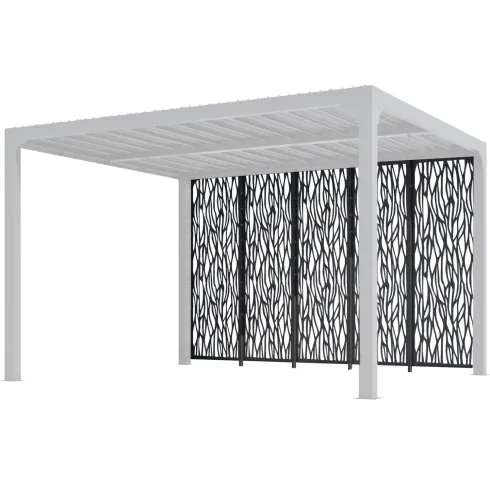 Set 5 Pannelli Acciaio Antracite per Pergola Bioclimatica Lato 3,6 m
