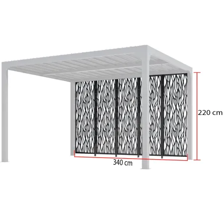 Set 5 Pannelli Acciaio Antracite per Pergola Bioclimatica Lato 3,6 m