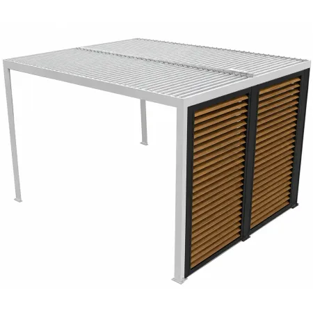 Veneziane 2 Pannelli Effetto Legno per Pergola Bioclimatica Lato 3 m