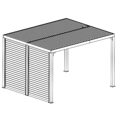 Veneziane 2 Pannelli Effetto Legno per Pergola Bioclimatica Lato 3 m