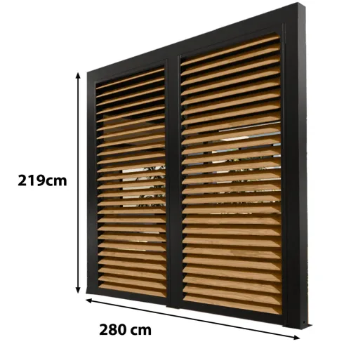 Veneziane 2 Pannelli Effetto Legno per Pergola Bioclimatica Lato 3 m