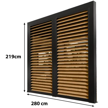 Veneziane 2 Pannelli Effetto Legno per Pergola Bioclimatica Lato 3 m