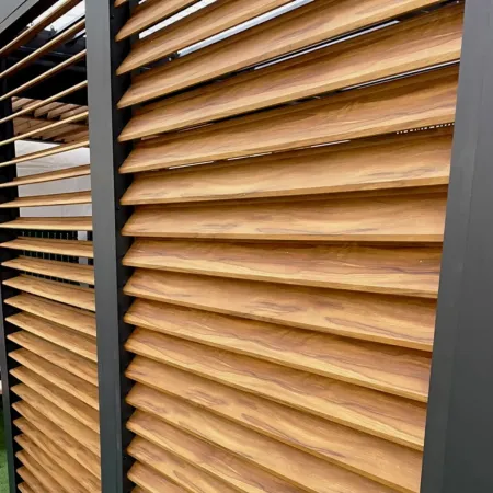 Veneziane 2 Pannelli Effetto Legno per Pergola Bioclimatica Lato 3 m