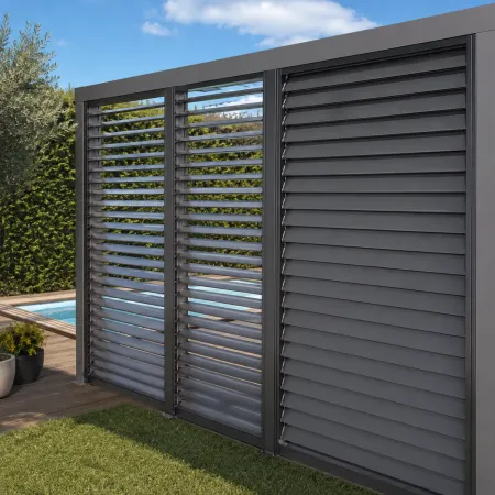 Set 3 Veneziane Laterali Alluminio per Pergola Bioclimatica Lato 3,6 m