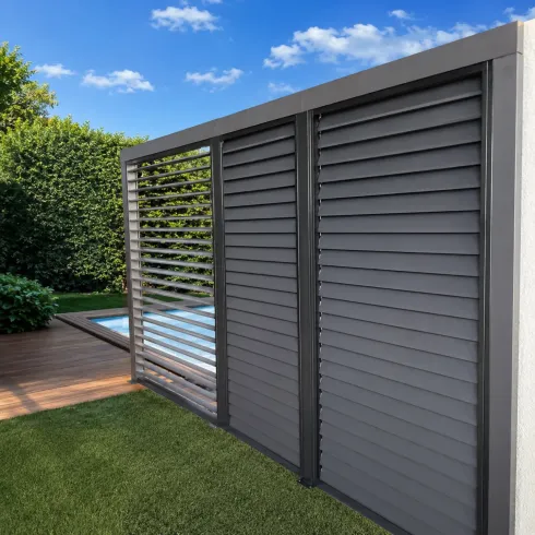 Set 3 Veneziane Laterali Alluminio per Pergola Bioclimatica Lato 3,6 m