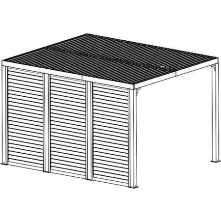 3 Veneziane in Alluminio Effetto Legno Pergola Bioclimatica Lato 3,6 m