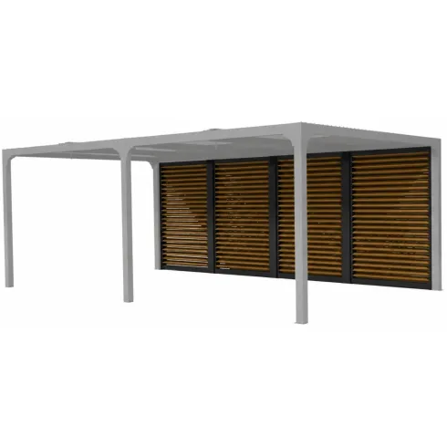 3 Veneziane in Alluminio Effetto Legno Pergola Bioclimatica Lato 3,6 m