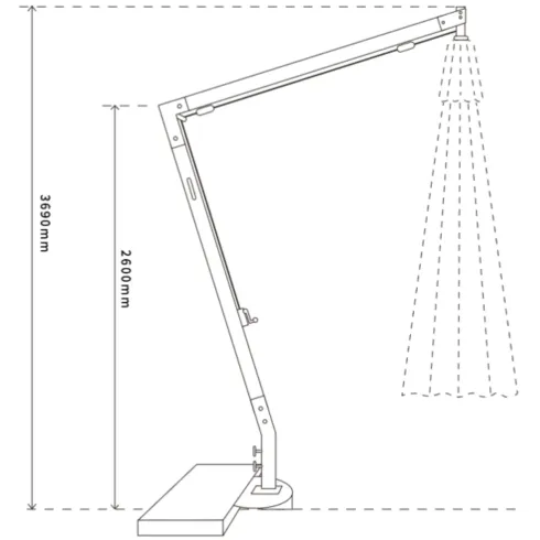 Ombrellone da Giardino Palo Laterale in Legno 4x4 m Ecrù con Manovella