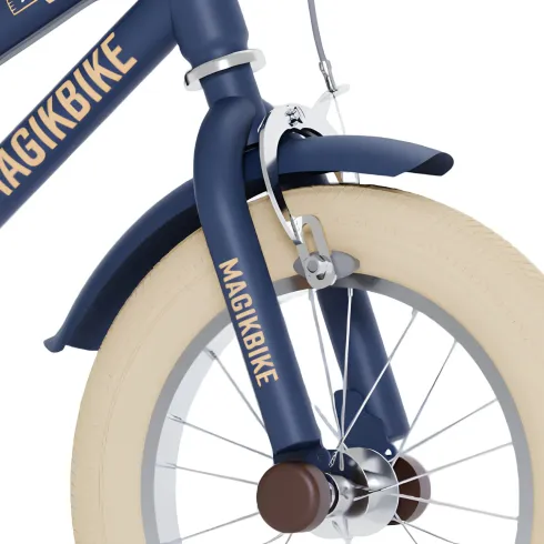 Bicicletta per Bambini 12" Blu Vintage Regolabile con Stabilizzatori
