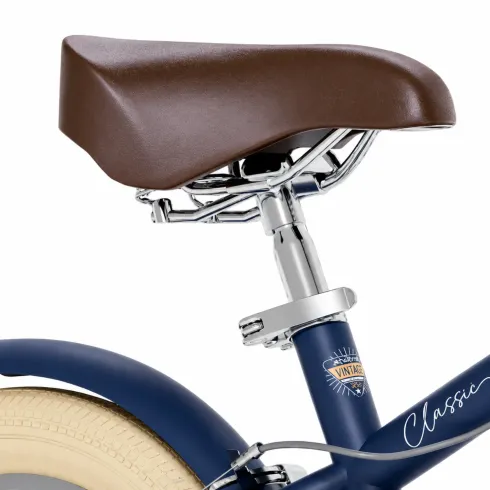 Bicicletta per Bambini 12" Blu Vintage Regolabile con Stabilizzatori