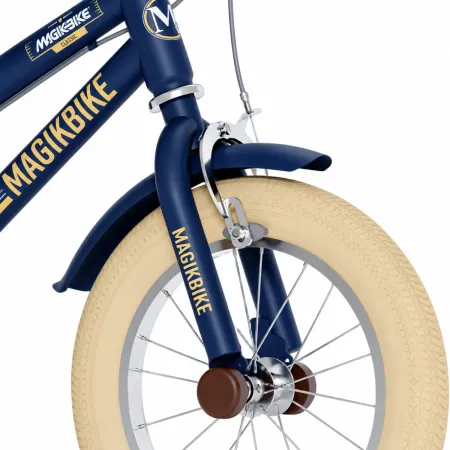 Bicicletta per Bambini 14" Blu Vintage Regolabile con Stabilizzatori