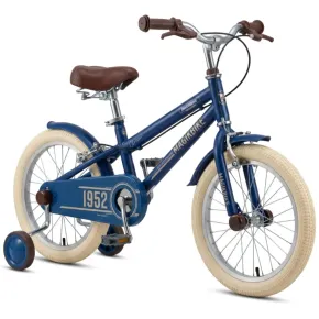 Bicicletta per Bambini 16" Blu Vintage Regolabile con Stabilizzatori