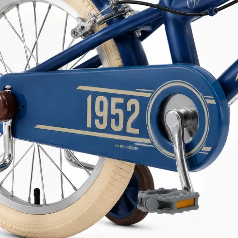 Bicicletta per Bambini 16" Blu Vintage Regolabile con Stabilizzatori