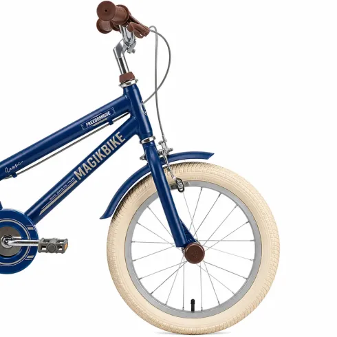Bicicletta per Bambini 16" Blu Vintage Regolabile con Stabilizzatori