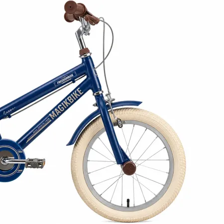 Bicicletta per Bambini 16" Blu Vintage Regolabile con Stabilizzatori