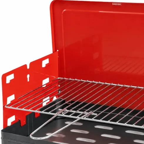 Barbecue a Carbonella 40x30 Richiudibile a Valigetta Rosso Regolabile