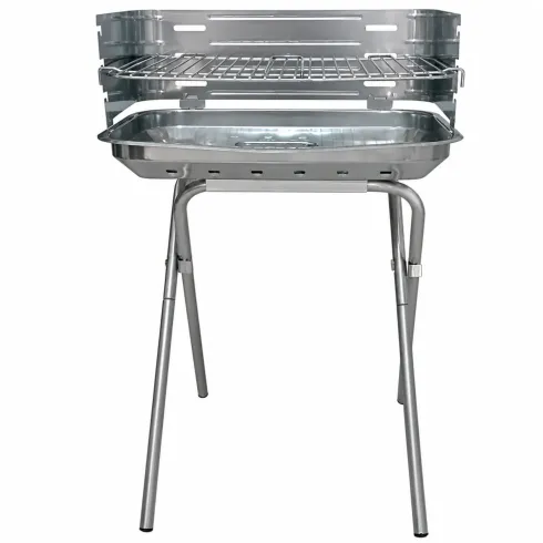 Barbecue da Esterno a Carbonella in Acciaio Regolabile 48x36 cm