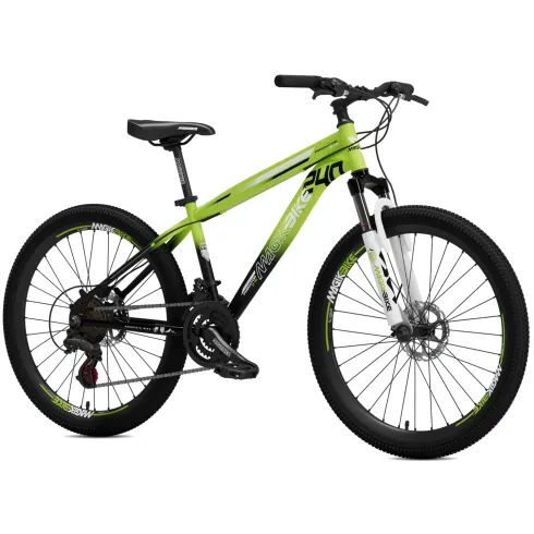 Bicicletta Mountain Bike Bambini 24" Verde Cambio Shimano Cavalletto