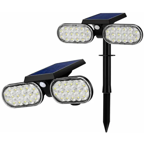 Picchetto Luce Solare 32 LED Regolabile con Sensore Movimento IP65
