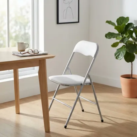 Sedia Pieghevole da Cucina Salvaspazio Bianco Opaco 44x45x78 cm